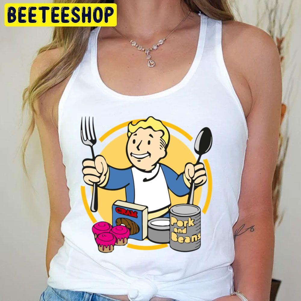 Vault Boy Eating Fallout Unisex T-Shirt Vault Boy Eating Fallout Unisex T-Shirt
