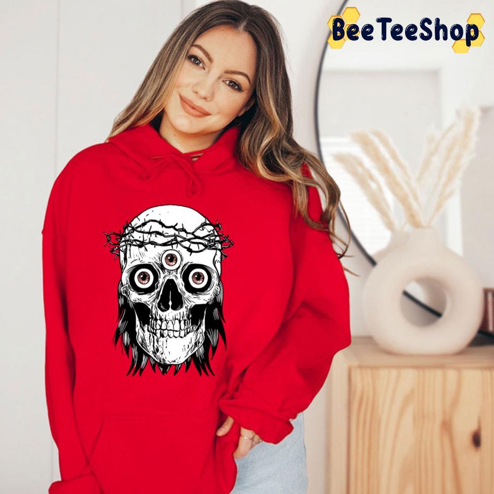 White Skull 3×3 Eyes Beeteeshop Trending Unisex T-Shirt White Skull 3×3 Eyes Beeteeshop Trending Unisex T-Shirt
