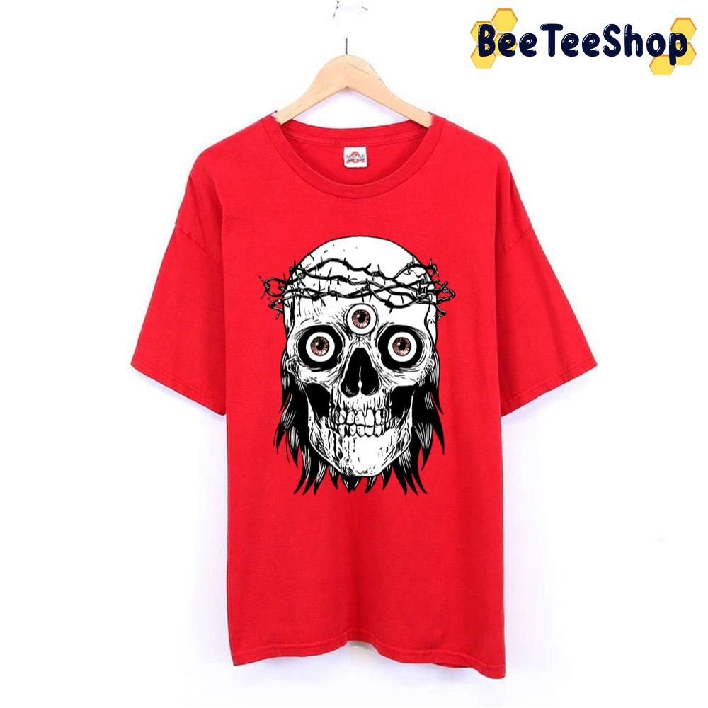 White Skull 3×3 Eyes Beeteeshop Trending Unisex T-Shirt White Skull 3×3 Eyes Beeteeshop Trending Unisex T-Shirt