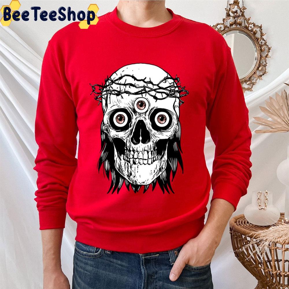 White Skull 3×3 Eyes Beeteeshop Trending Unisex T-Shirt White Skull 3×3 Eyes Beeteeshop Trending Unisex T-Shirt