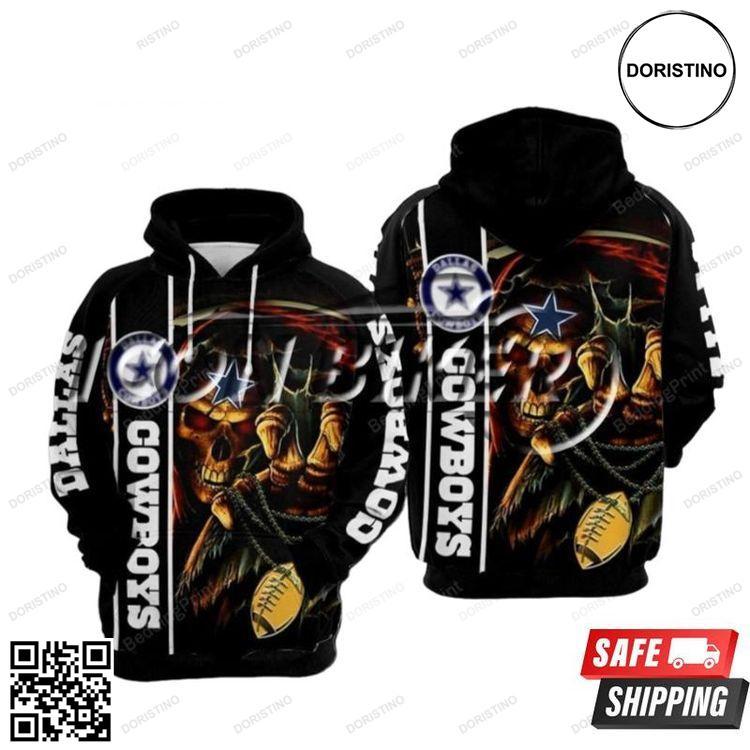 Dallas Cowboys Skull For Fan Nfl Awesome 3D Hoodie Dallas Cowboys Skull For Fan Nfl Awesome 3D Hoodie