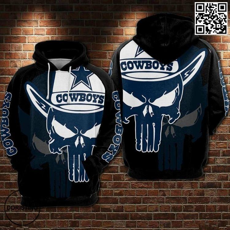 Dallas Cowboys Skull Death Awesome 3D Hoodie Dallas Cowboys Skull Death Awesome 3D Hoodie