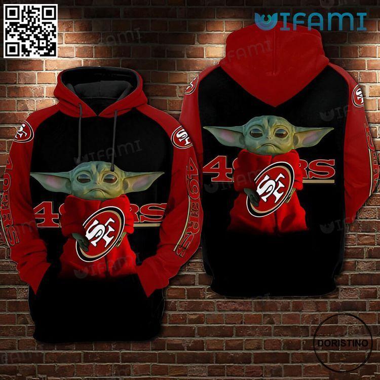 Baby Yoda Holding Logo San Francisco 49ers Awesome 3D Hoodie Baby Yoda Holding Logo San Francisco 49ers Awesome 3D Hoodie