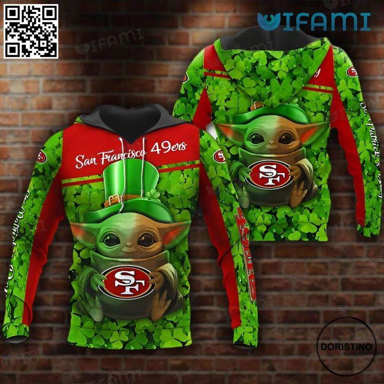 49ers Baby Yoda St Patricks Day Brown San Francisco 3D Hoodie 49ers Baby Yoda St Patricks Day Brown San Francisco 3D Hoodie