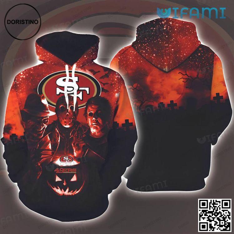 Freddy Jason Michael Myers Pumpkin San Francisco 49ers All Over Print Hoodie Freddy Jason Michael Myers Pumpkin San Francisco 49ers All Over Print Hoodie