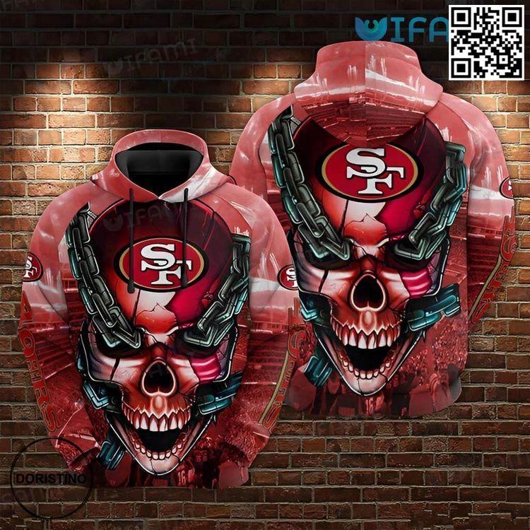49ers Skull Chained Skull San Francisco 49ers Gift Limited Edition 3D Hoodie 49ers Skull Chained Skull San Francisco 49ers Gift Limited Edition 3D Hoodie