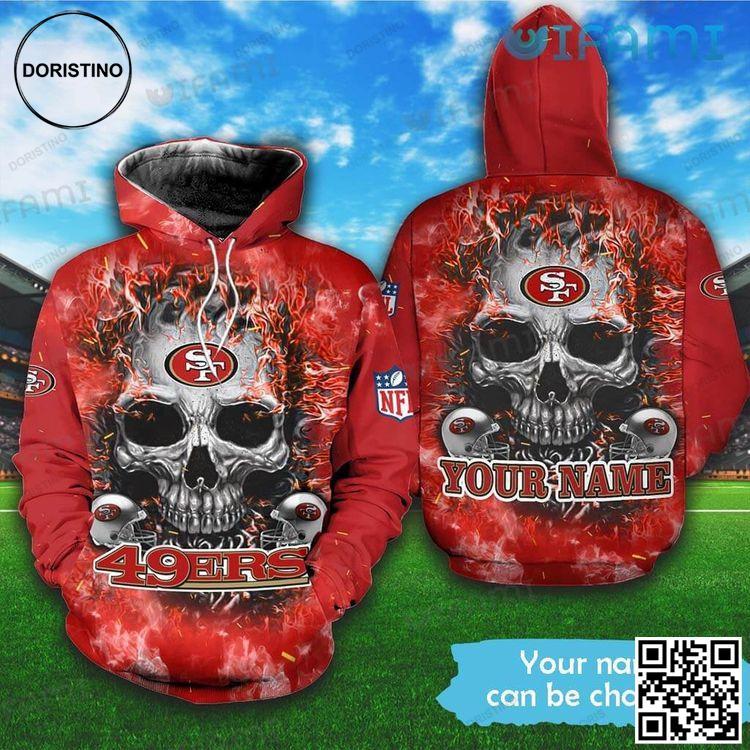 Custom Name 49ers Skull San Francisco 49ers Gift Awesome 3D Hoodie Custom Name 49ers Skull San Francisco 49ers Gift Awesome 3D Hoodie