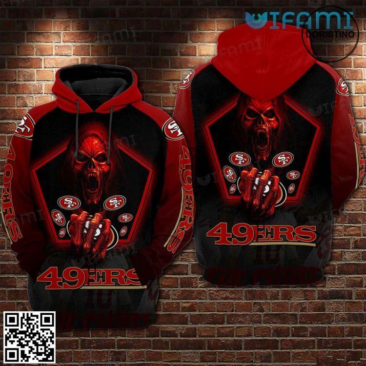 49ers Skull Death Playing Logos San Francisco 49ers Edition 3D Hoodie 49ers Skull Death Playing Logos San Francisco 49ers Edition 3D Hoodie