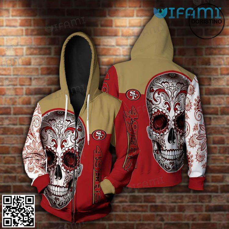 49ers Skull Sugar Skull San Francisco 49ers Gift All Over Print Hoodie 49ers Skull Sugar Skull San Francisco 49ers Gift All Over Print Hoodie