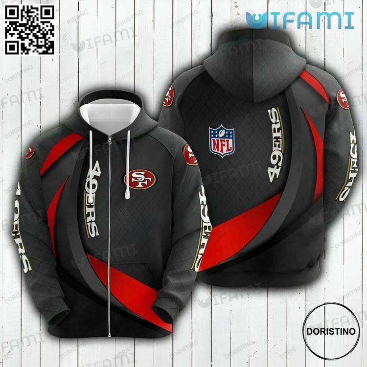 49ers Zip Up Grey Cross Pattern San Francisco 49ers Gift 3D Hoodie 49ers Zip Up Grey Cross Pattern San Francisco 49ers Gift 3D Hoodie