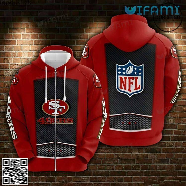 49ers Zip Up Hexagon Diagonal Stripe Pattern San Francisco 49ers 3D Hoodie 49ers Zip Up Hexagon Diagonal Stripe Pattern San Francisco 49ers 3D Hoodie