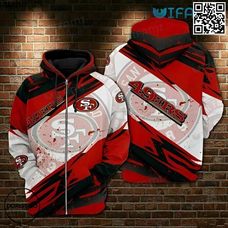 49ers Zip Up Paint Splash San Francisco 49ers Gift Limited Edition 3D Hoodie 49ers Zip Up Paint Splash San Francisco 49ers Gift Limited Edition 3D Hoodie