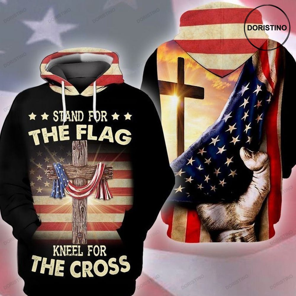 4th Of July American Eagle Stand For The Flag Kneel For The Cross Hoodie 4th Of July American Eagle Stand For The Flag Kneel For The Cross Hoodie