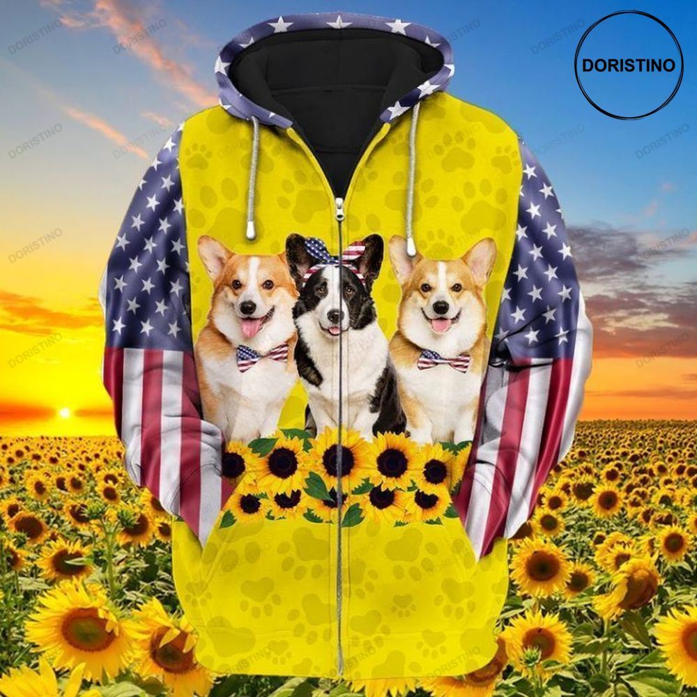 4th Of July Independence Day Corgi Lovers Sunflowers 3d Hoodie 4th Of July Independence Day Corgi Lovers Sunflowers 3d Hoodie