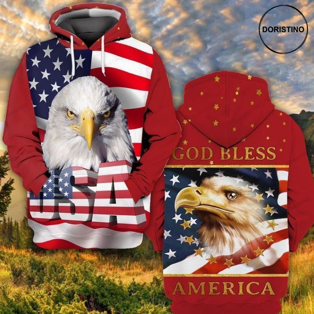 4th Of July Independence Day God Bless America Eagle All Over Print Hoodie 4th Of July Independence Day God Bless America Eagle All Over Print Hoodie