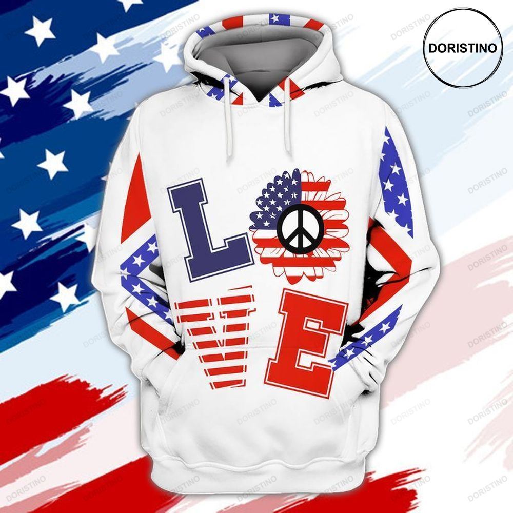 4th Of July Independence Day Love America Peace Awesome 3D Hoodie 4th Of July Independence Day Love America Peace Awesome 3D Hoodie