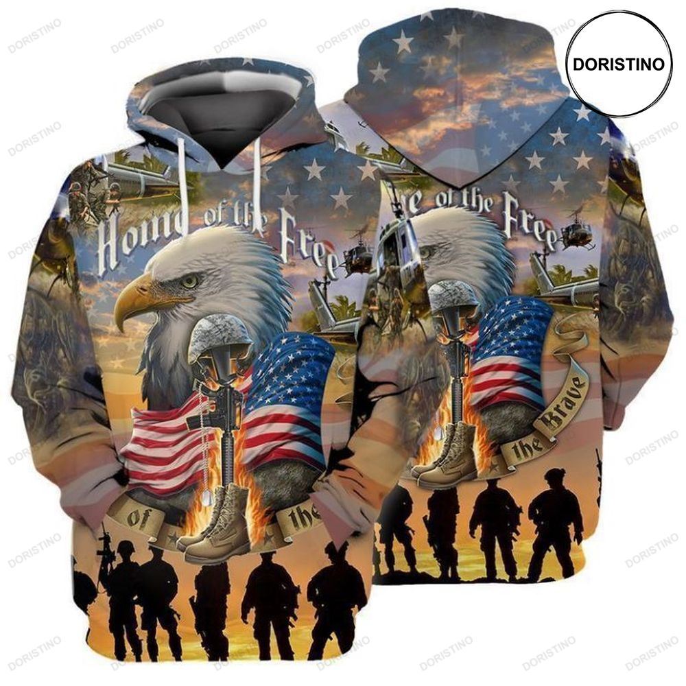 4th Of July Memorial Day American Eagle Home Of The Free Awesome 3D Hoodie 4th Of July Memorial Day American Eagle Home Of The Free Awesome 3D Hoodie