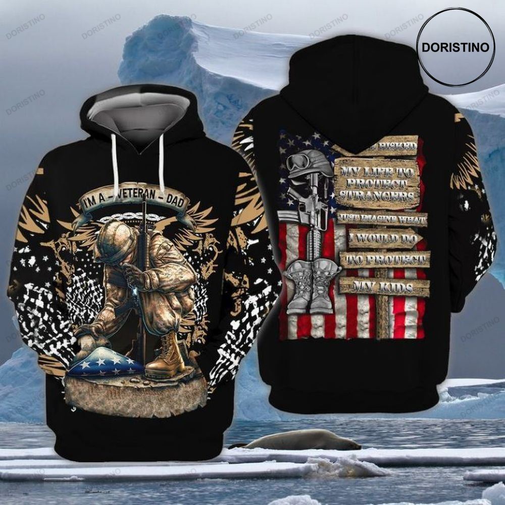 4th Of July Fathers Day I Am A Veteran Dad 3D Hoodie 4th Of July Fathers Day I Am A Veteran Dad 3D Hoodie