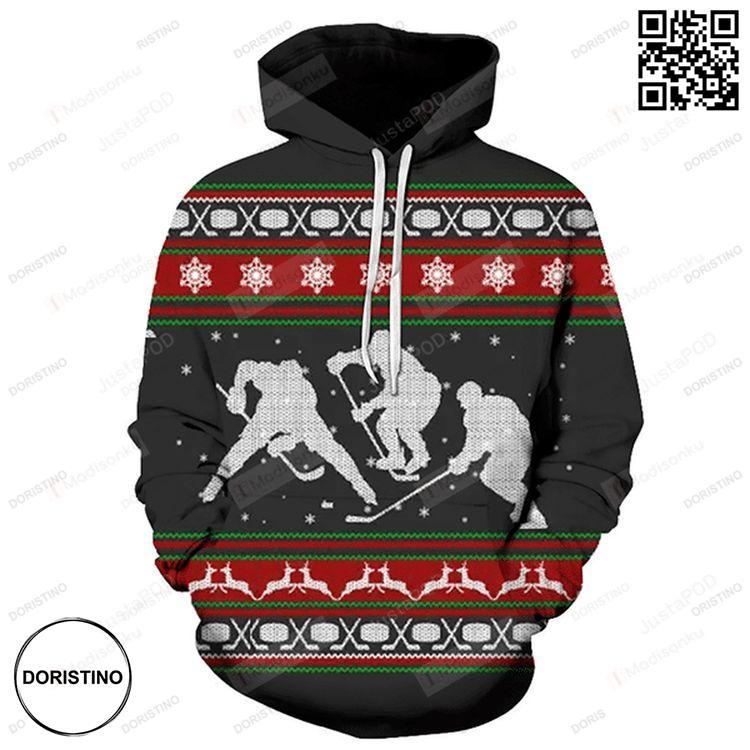 A Merry Hockey Christmas 3d Awesome 3D Hoodie A Merry Hockey Christmas 3d Awesome 3D Hoodie