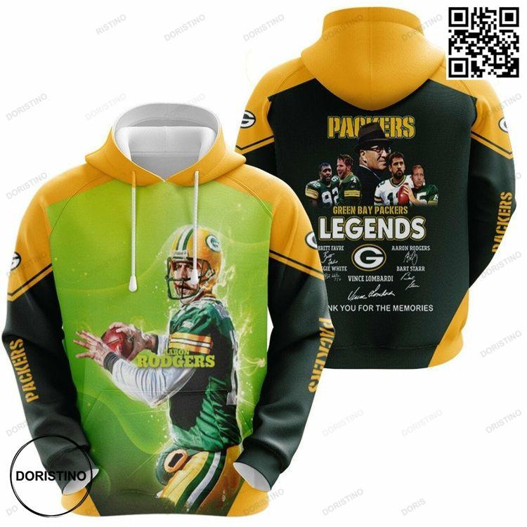 Aaron Rodgers Green Bay Packers Thank For The Memories 3d Hoodie Aaron Rodgers Green Bay Packers Thank For The Memories 3d Hoodie