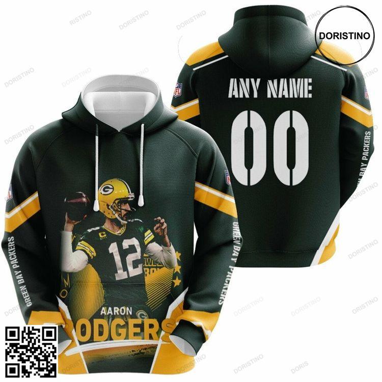 Custom Name Aaron Rodgers Green Bay Packers 3d Hoodie Custom Name Aaron Rodgers Green Bay Packers 3d Hoodie