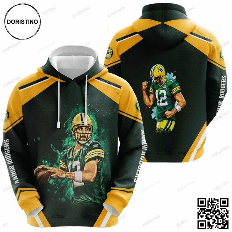 Aaron Rodgers Green Bay Packers The Best Running Score 3d Hoodie Aaron Rodgers Green Bay Packers The Best Running Score 3d Hoodie