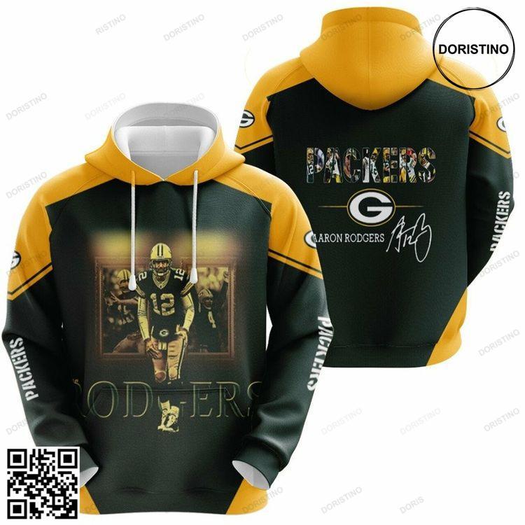 Aaron Rodgers Green Bay Packers Nfl The Goat Signature 3d Hoodie Aaron Rodgers Green Bay Packers Nfl The Goat Signature 3d Hoodie