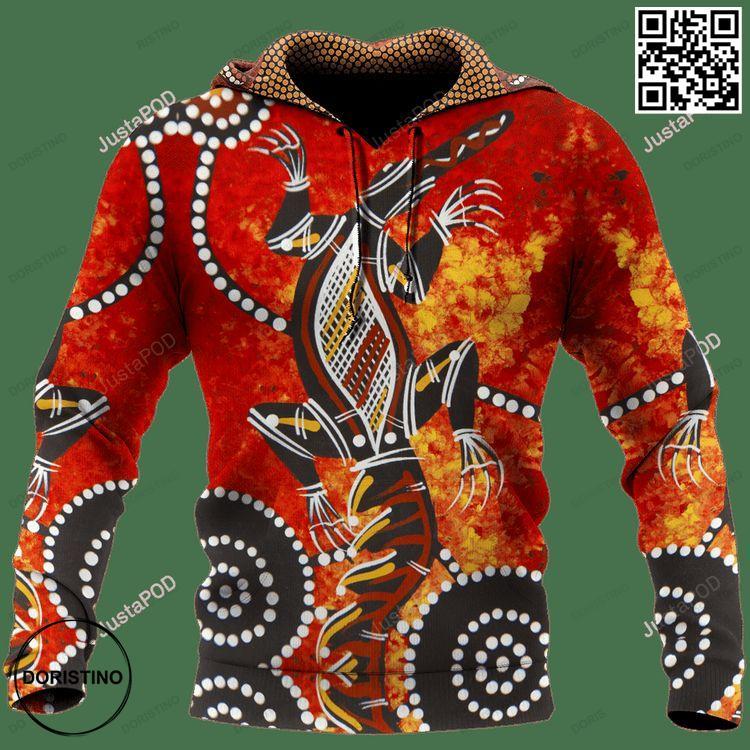 Aboriginal Art Lizard Dot Art Circles 3d Awesome 3D Hoodie Aboriginal Art Lizard Dot Art Circles 3d Awesome 3D Hoodie