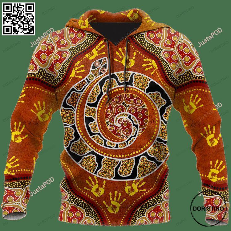 Aboriginal Art Python Snake Handprint 3d Limited Edition 3D Hoodie Aboriginal Art Python Snake Handprint 3d Limited Edition 3D Hoodie