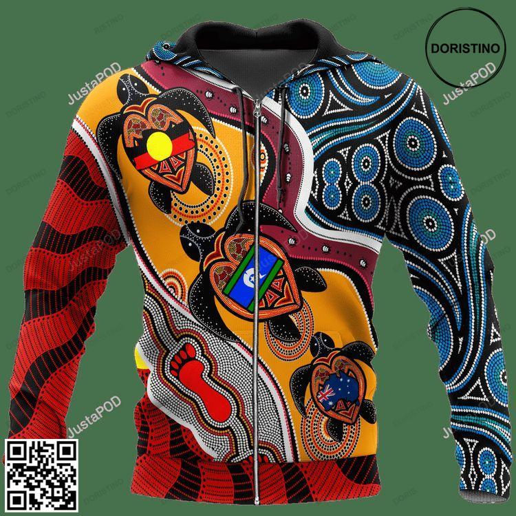 Aboriginal Flag Dot Art Circles Sea Turtle 3d Awesome 3D Hoodie Aboriginal Flag Dot Art Circles Sea Turtle 3d Awesome 3D Hoodie