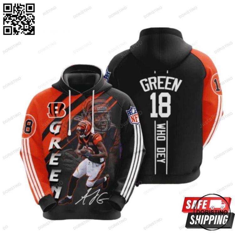 Aj Green Cincinnati Bengals All Over Print Hoodie Aj Green Cincinnati Bengals All Over Print Hoodie