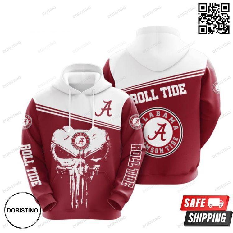 Alabama Crimson Tide Red Skull 3D Hoodie Alabama Crimson Tide Red Skull 3D Hoodie