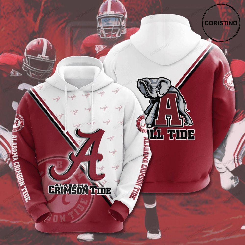 Alabama Crimson Tide Red And White 3D Hoodie Alabama Crimson Tide Red And White 3D Hoodie