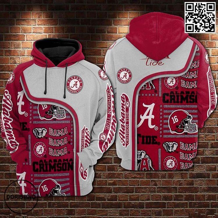 Alabama Crimson Tide Vintage Style 3D Hoodie Alabama Crimson Tide Vintage Style 3D Hoodie