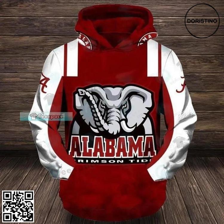 Alabama Crimson Tide Elephant Letter Pattern All Over Print Hoodie Alabama Crimson Tide Elephant Letter Pattern All Over Print Hoodie
