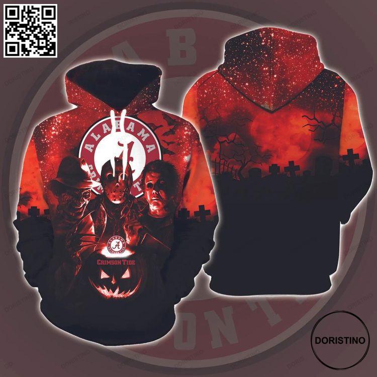 Alabama Crimson Tide Horror Halloween Michael Myers Jason Voorhees 3D Hoodie Alabama Crimson Tide Horror Halloween Michael Myers Jason Voorhees 3D Hoodie