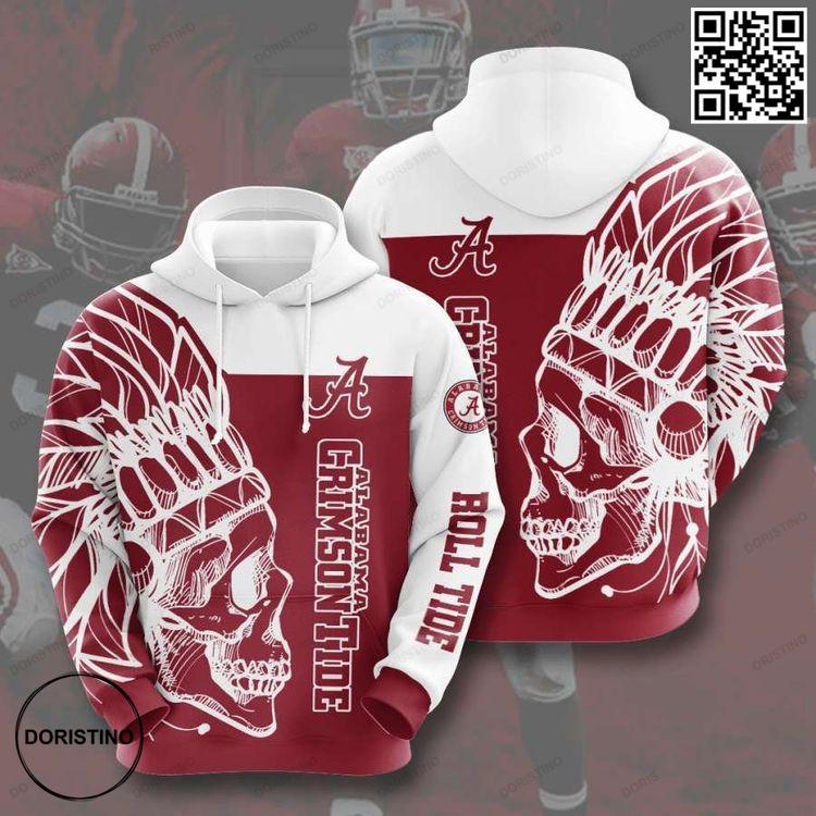 Alabama Crimson Tide No23 Skull Style 3D Hoodie Alabama Crimson Tide No23 Skull Style 3D Hoodie