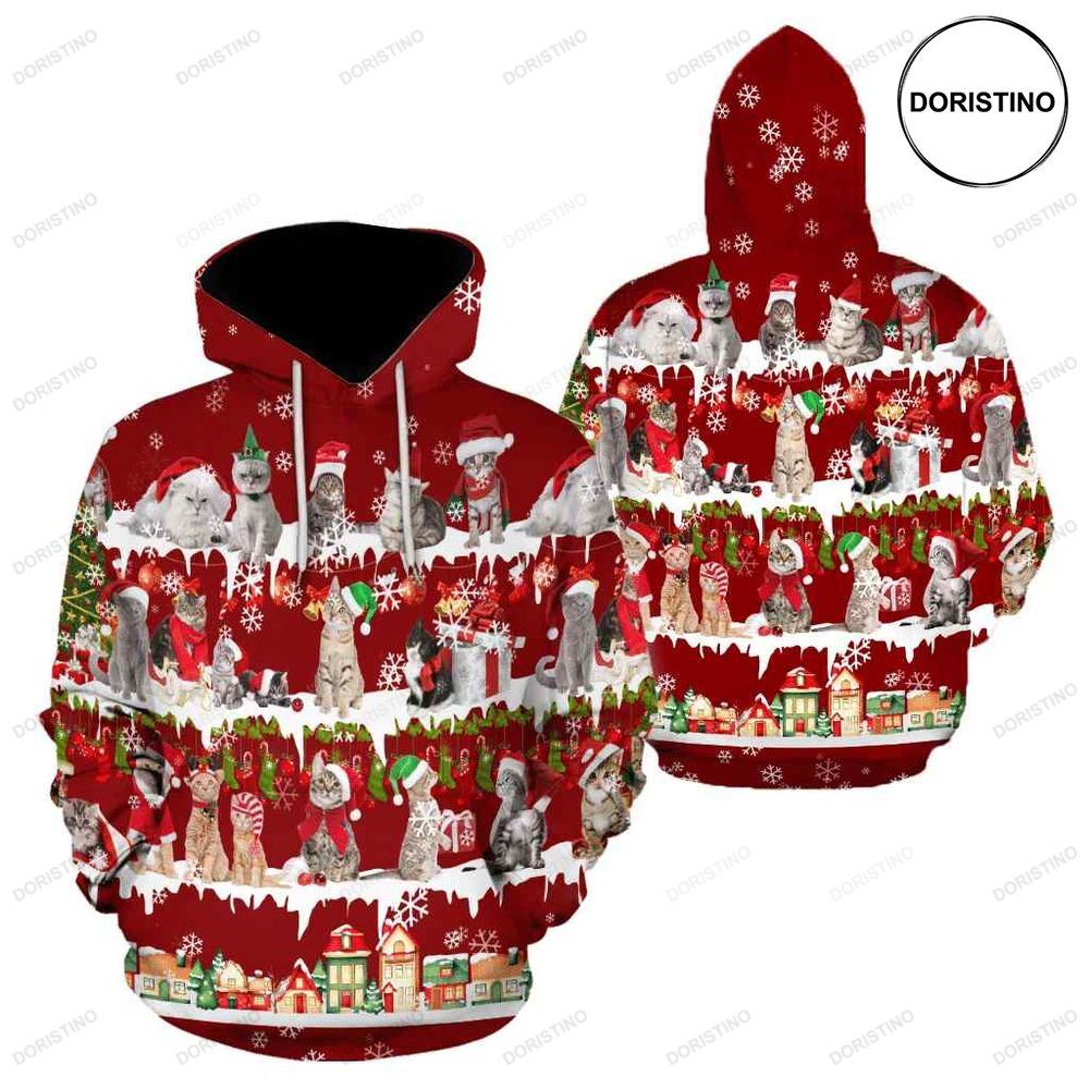 All Cat Breeds Christmas All Over Print Hoodie All Cat Breeds Christmas All Over Print Hoodie