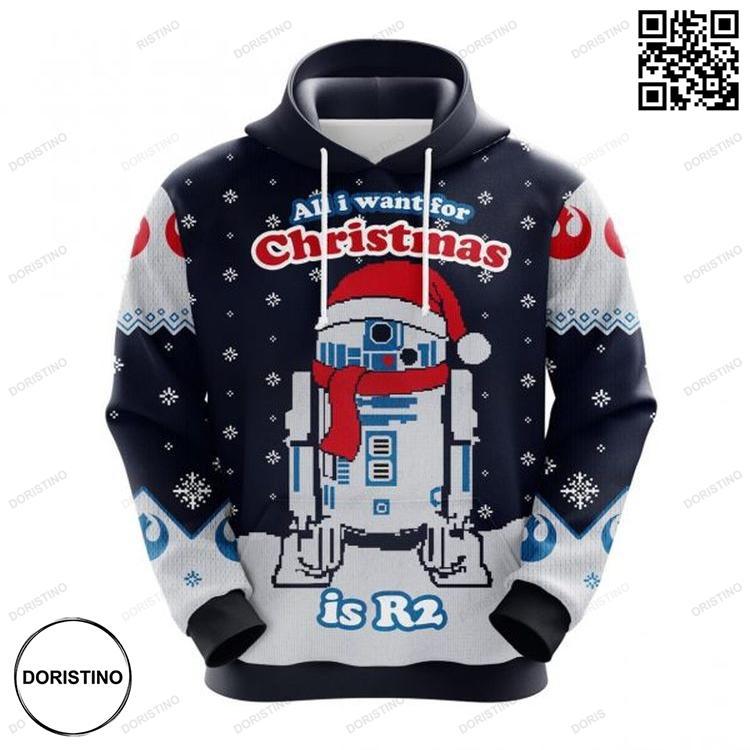 All I Want For Christmas Is R2 Cute Noel Mc Ugly Awesome 3D Hoodie All I Want For Christmas Is R2 Cute Noel Mc Ugly Awesome 3D Hoodie