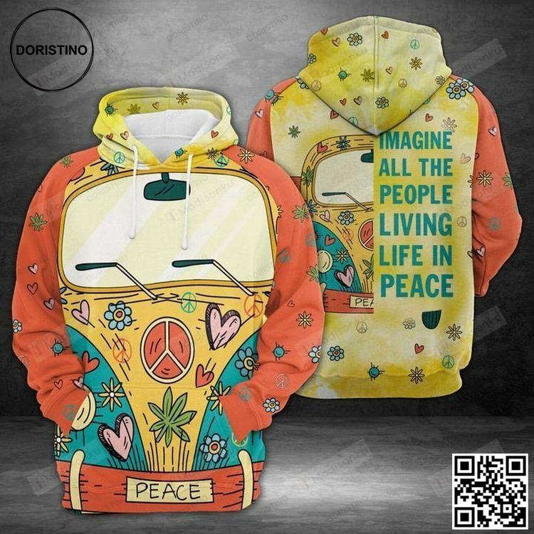 Amazing Hippie Bus 3d All Over Print Hoodie Amazing Hippie Bus 3d All Over Print Hoodie
