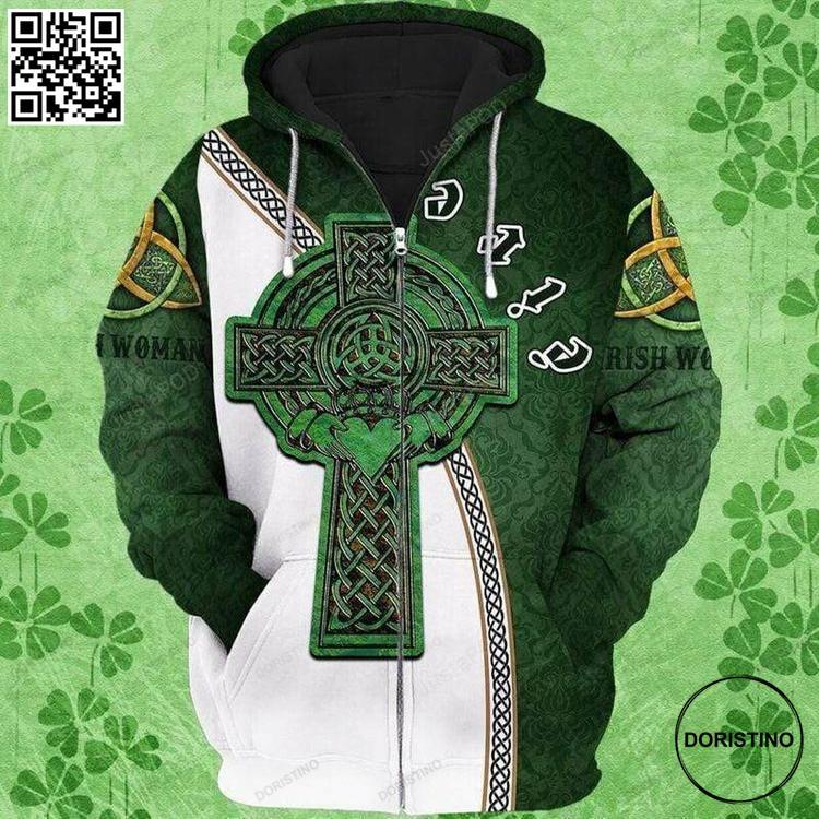 Amazing Irish Woman Celtic Cross St Patrick 3d All Print All Over Print Hoodie Amazing Irish Woman Celtic Cross St Patrick 3d All Print All Over Print Hoodie