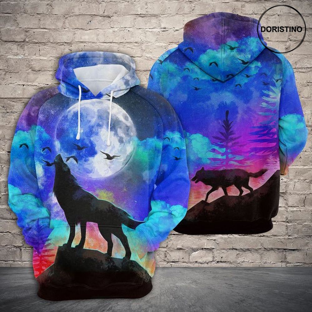 Amazing Wolf At Night Awesome 3D Hoodie Amazing Wolf At Night Awesome 3D Hoodie