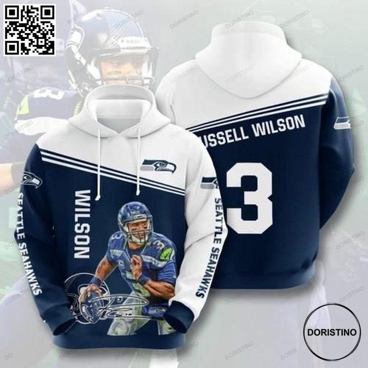 Wilson 3 Nfl Seattle Seahawks Awesome 3D Hoodie Wilson 3 Nfl Seattle Seahawks Awesome 3D Hoodie
