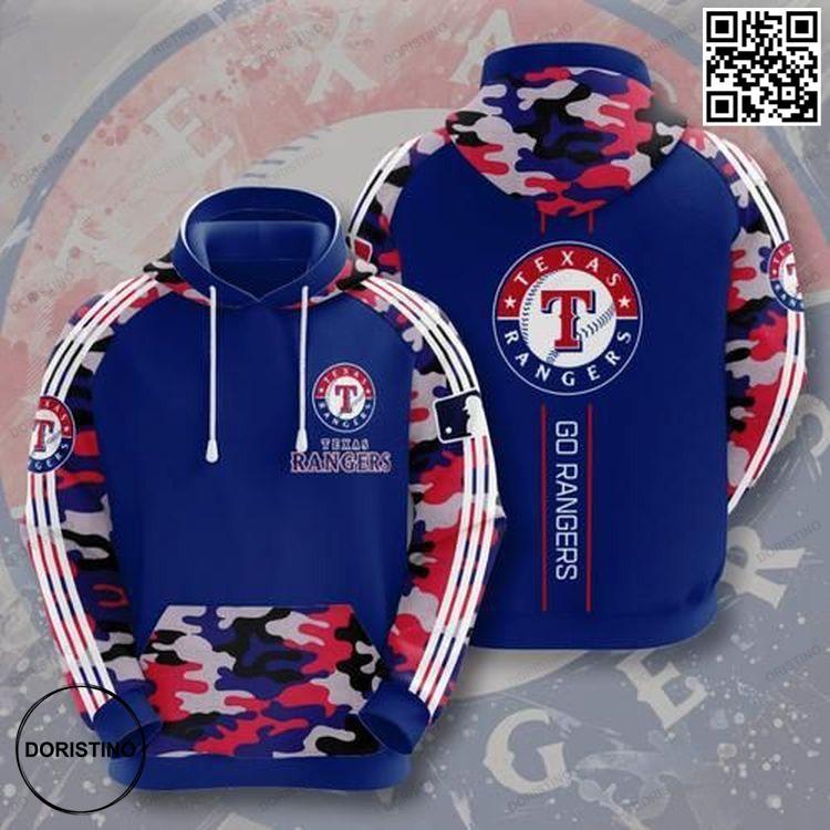 Texas Rangers Go Rangers Awesome 3D Hoodie Texas Rangers Go Rangers Awesome 3D Hoodie