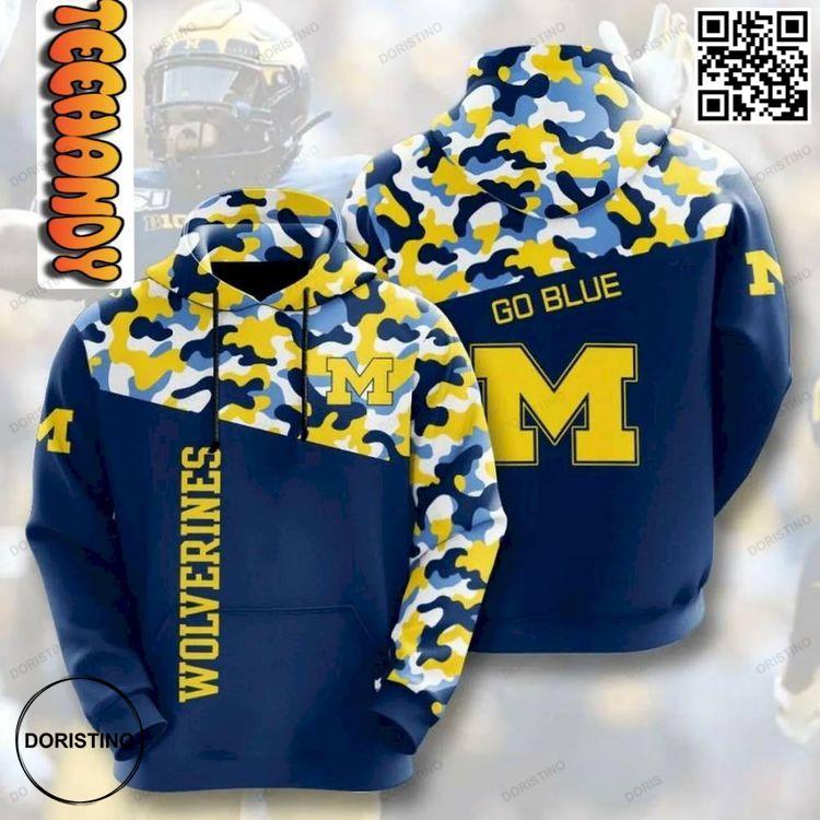 American Football Michigan Wolverines Awesome 3D Hoodie American Football Michigan Wolverines Awesome 3D Hoodie