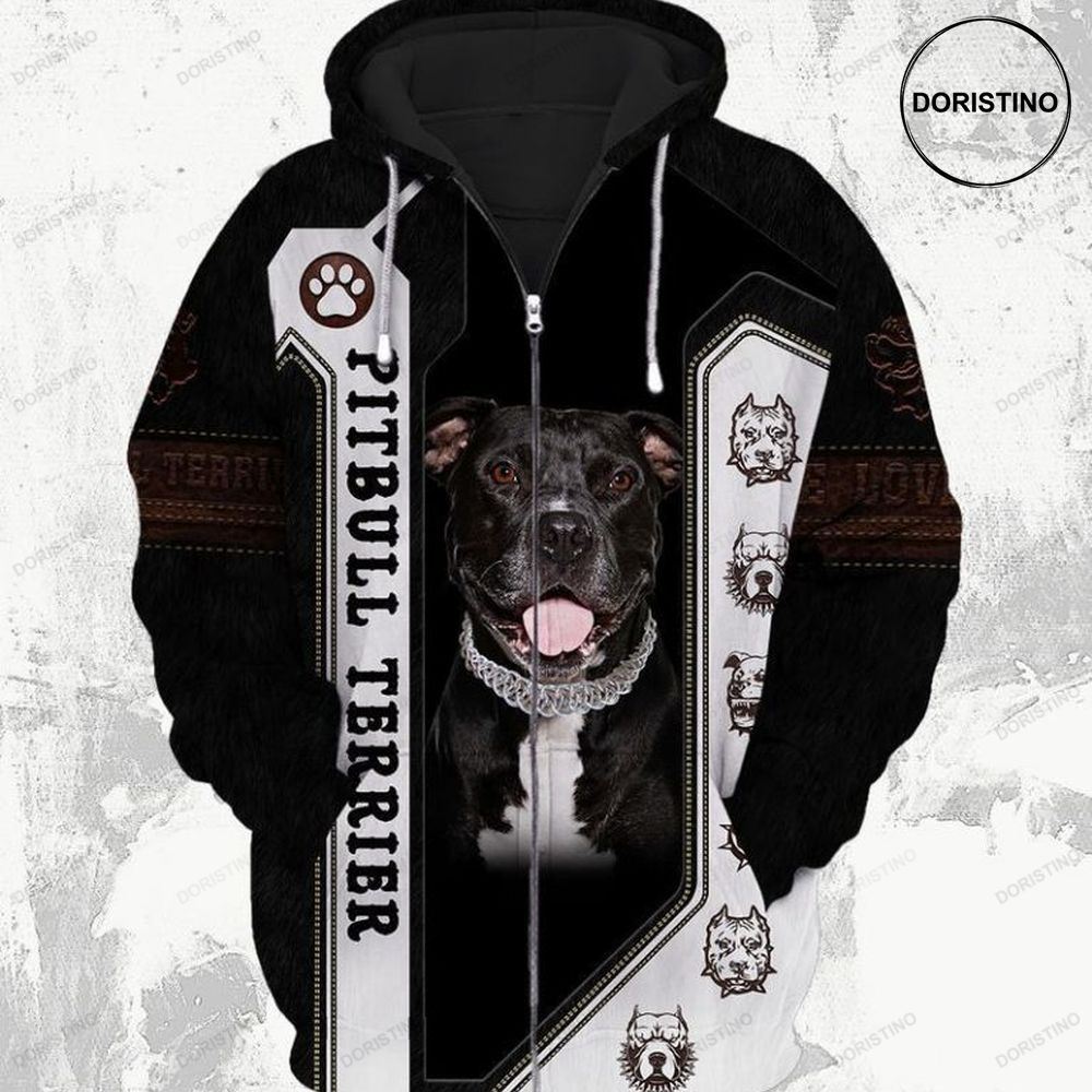 American Pitbull Terrier Dog All Over Print Hoodie American Pitbull Terrier Dog All Over Print Hoodie