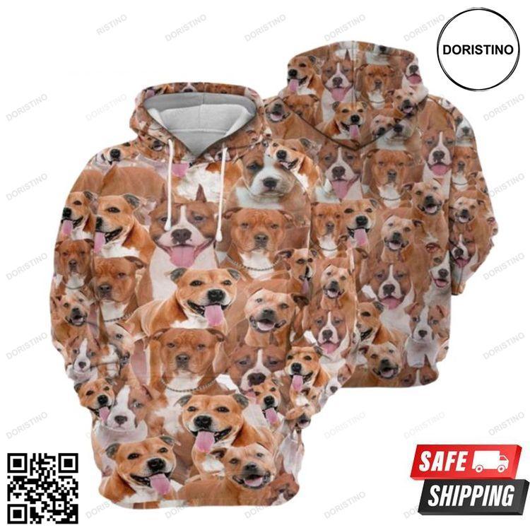 American Staffordshire Terrier Awesome Seamless Edition 3D Hoodie American Staffordshire Terrier Awesome Seamless Edition 3D Hoodie