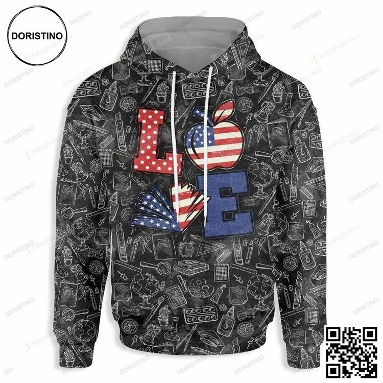 American Teacher Love 3d Awesome 3D Hoodie American Teacher Love 3d Awesome 3D Hoodie