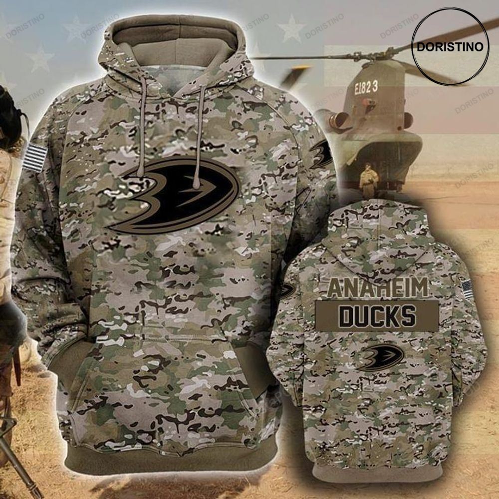Anaheim Ducks Camouflage Veteran Cotton Limited Edition 3d Hoodie Anaheim Ducks Camouflage Veteran Cotton Limited Edition 3d Hoodie