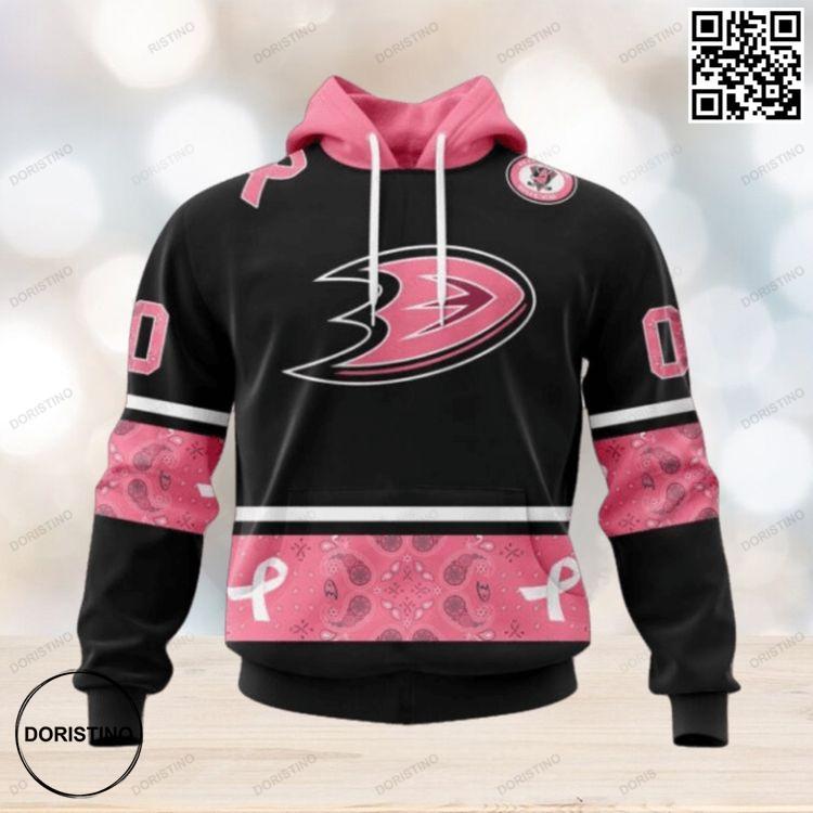 Anaheim Ducks We Wear Pink Breast Cancer Limited Edition 3D Hoodie Anaheim Ducks We Wear Pink Breast Cancer Limited Edition 3D Hoodie